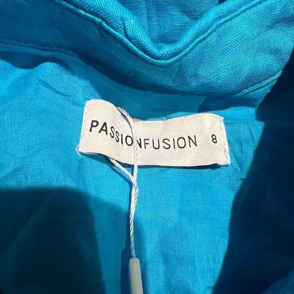 NWT! Passion Fusion blue cotton & hemp dress - Picture 3 of 9